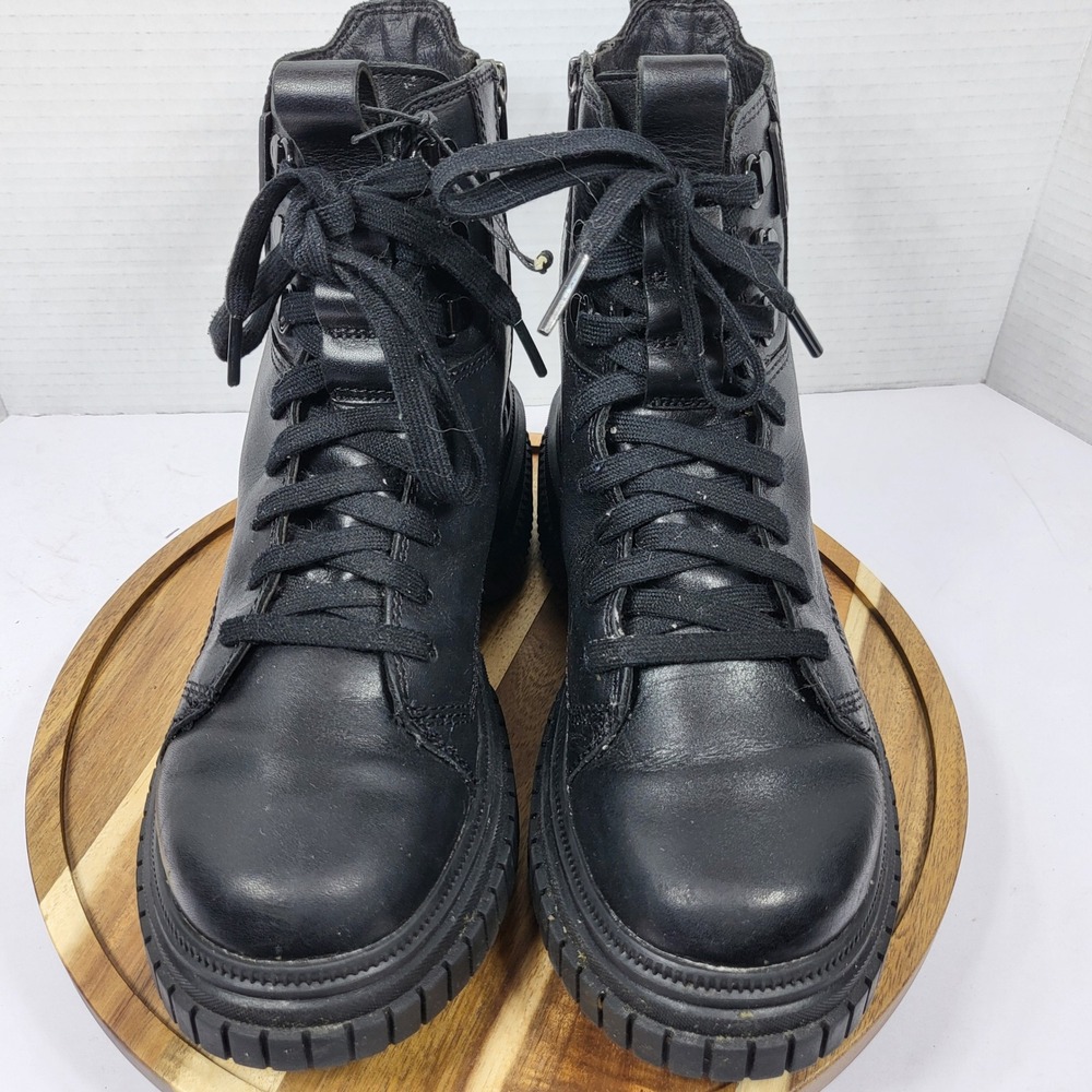 Sorel Brex Boot Lace Black Waterproof Leather Combat Boots NL5141-010 Womens 6.5 - Picture 3 of 11